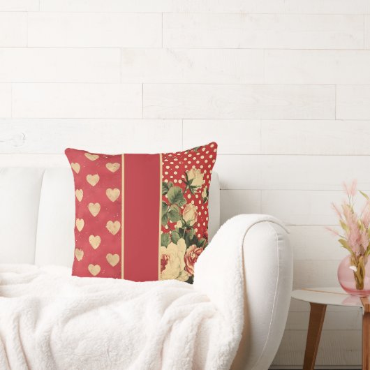 レッドヴィンテージシャビーシック クッション (ソファ)