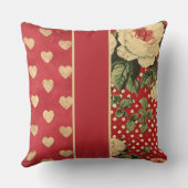 レッドヴィンテージシャビーシック クッション (裏面)