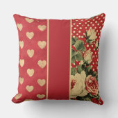 レッドヴィンテージシャビーシック クッション (正面)