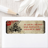 レッドヴィンテージシャンデリア差出人住所ラベル ラベル (インサイチュ)