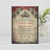 レッドヴィンテージシャンデリア結婚式招待状 招待状 (スタンド正面)