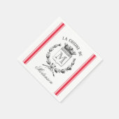 レッドヴィンテージスタイルフランスのサックカスタムモノグラム スタンダードカクテルナプキン (角)