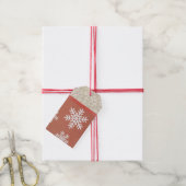 レッドヴィンテージスノーフレークメリークリスマスホリデー ギフトタグ (より糸付き)