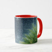 レッドヴィンテージトラックとツリーカスタム休日 マグカップ (正面右)