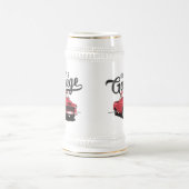 レッドヴィンテージトラックカスタムビールシュタイン ビールジョッキ (中央)