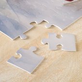 レッドヴィンテージトラッククリスマスホリデースノーウィンター ジグソーパズル (側面)