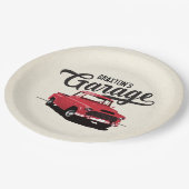 レッドヴィンテージトラック誕生日カスタム紙プレート ペーパープレート (アングル)