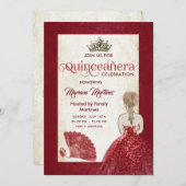 レッドヴィンテージハンドファンティアラQuince 招待状 (正面/裏面)