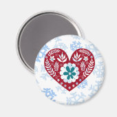 レッドヴィンテージハートホリデーラブ マグネット (正面/裏面)