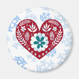 レッドヴィンテージハートホリデーラブ マグネット