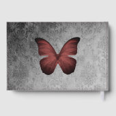 レッドヴィンテージバタフライダマスクウェディング ゲストブック (裏面)