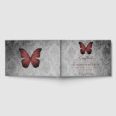 レッドヴィンテージバタフライダマスクウェディング ゲストブック (全面)