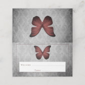 レッドヴィンテージバタフライダマスク披露宴 プレイスカード (外部開封)