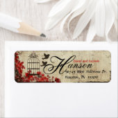 レッドヴィンテージバーケージ差出人住所ラベル ラベル (インサイチュ)