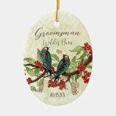 レッドヴィンテージバードグロムスマンオーナメント セラミックオーナメント (正面)