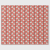 レッドヴィンテージビクトリアンクリスマスサンタクロース ラッピングペーパー (フラット)