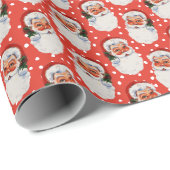 レッドヴィンテージビクトリアンクリスマスサンタクロース ラッピングペーパー (ロールコーナー)