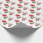 レッドヴィンテージフラワーラッピング紙 ラッピングペーパー (角)