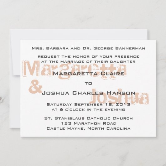 レッドヴィンテージブリックグラフィティ結婚式招待状 招待状 (正面)