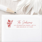 レッドヴィンテージホリークリスマスホリデー差出人住所 ラベル (インサイチュ)