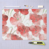 レッドヴィンテージポピズデクページティッシュペーパー 薄葉紙 (クラフト)