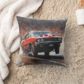 レッドヴィンテージマッスルカー クッション (ブランケット)