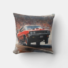レッドヴィンテージマッスルカー クッション