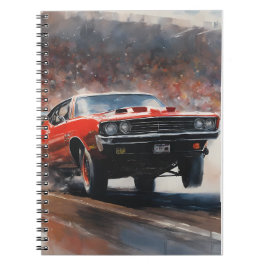 レッドヴィンテージマッスルカー ノートブック