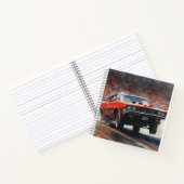 レッドヴィンテージマッスルカー ノートブック (内部)