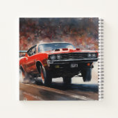 レッドヴィンテージマッスルカー ノートブック (裏面)