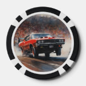 レッドヴィンテージマッスルカー ポーカーチップ (裏面)