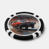 レッドヴィンテージマッスルカー ポーカーチップ (シングル)