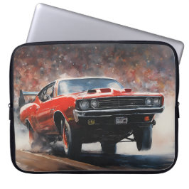 レッドヴィンテージマッスルカー ラップトップスリーブ