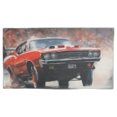 レッドヴィンテージマッスルカー 枕カバー (正面左)