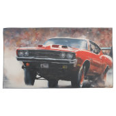 レッドヴィンテージマッスルカー 枕カバー (正面右)