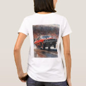 レッドヴィンテージマッスルカー Tシャツ (裏面)