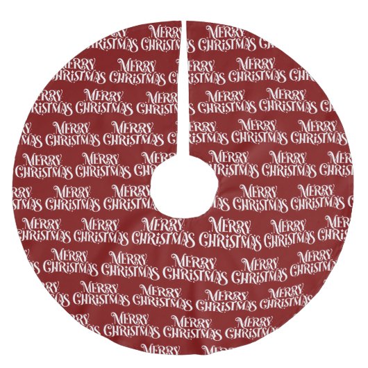 レッドヴィンテージメリークリスマス ブラッシュドポリエステルツリースカート (正面)