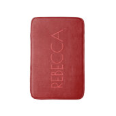 レッドヴィンテージレザーモノグラム バスマット (正面縦)