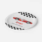 レッドヴィンテージレースカーボーイ2nd誕生日パーティー ペーパープレート (アングル)