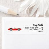 レッドヴィンテージレースカー差出人住所 ラベル (インサイチュ)