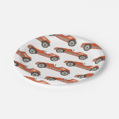 レッドヴィンテージレースカー誕生日紙プレート ペーパープレート (アングル)