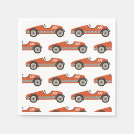 レッドヴィンテージレースカー誕生日 スタンダードカクテルナプキン