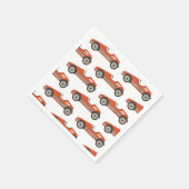 レッドヴィンテージレースカー誕生日 スタンダードカクテルナプキン (角)