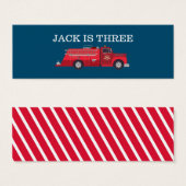 レッドヴィンテージ消防車/消防車バッグラベル (正面&裏面)