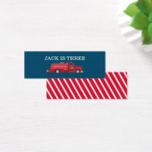 レッドヴィンテージ消防車/消防車バッグラベル (デスク)