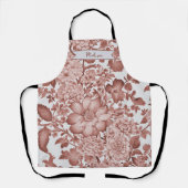 レッドヴィンテージChinoiserieフローラ パーソナライズされた エプロン (正面)