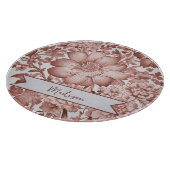 レッドヴィンテージChinoiserieフローラ パーソナライズされた カッティングボード (角)