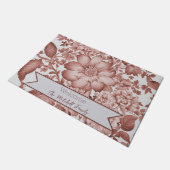 レッドヴィンテージChinoiserieフローラ パーソナライズされた ドアマット (アングル)