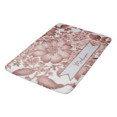 レッドヴィンテージChinoiserieフローラ パーソナライズされた バスマット (アングル)