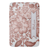 レッドヴィンテージChinoiserieフローラ パーソナライズされた バスマット (正面縦)